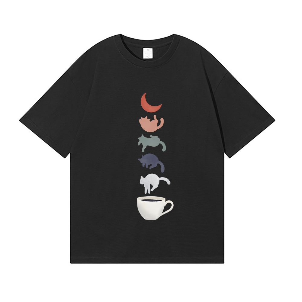 Night Drip Coffee Cat Japanese Style Classic Tee