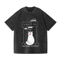 More Espresso, Less Depresso Coffee Cat Vintage Wash Japanese Design T-Shirt
