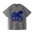 Octopus Vintage Wash Japanese Design T-Shirt