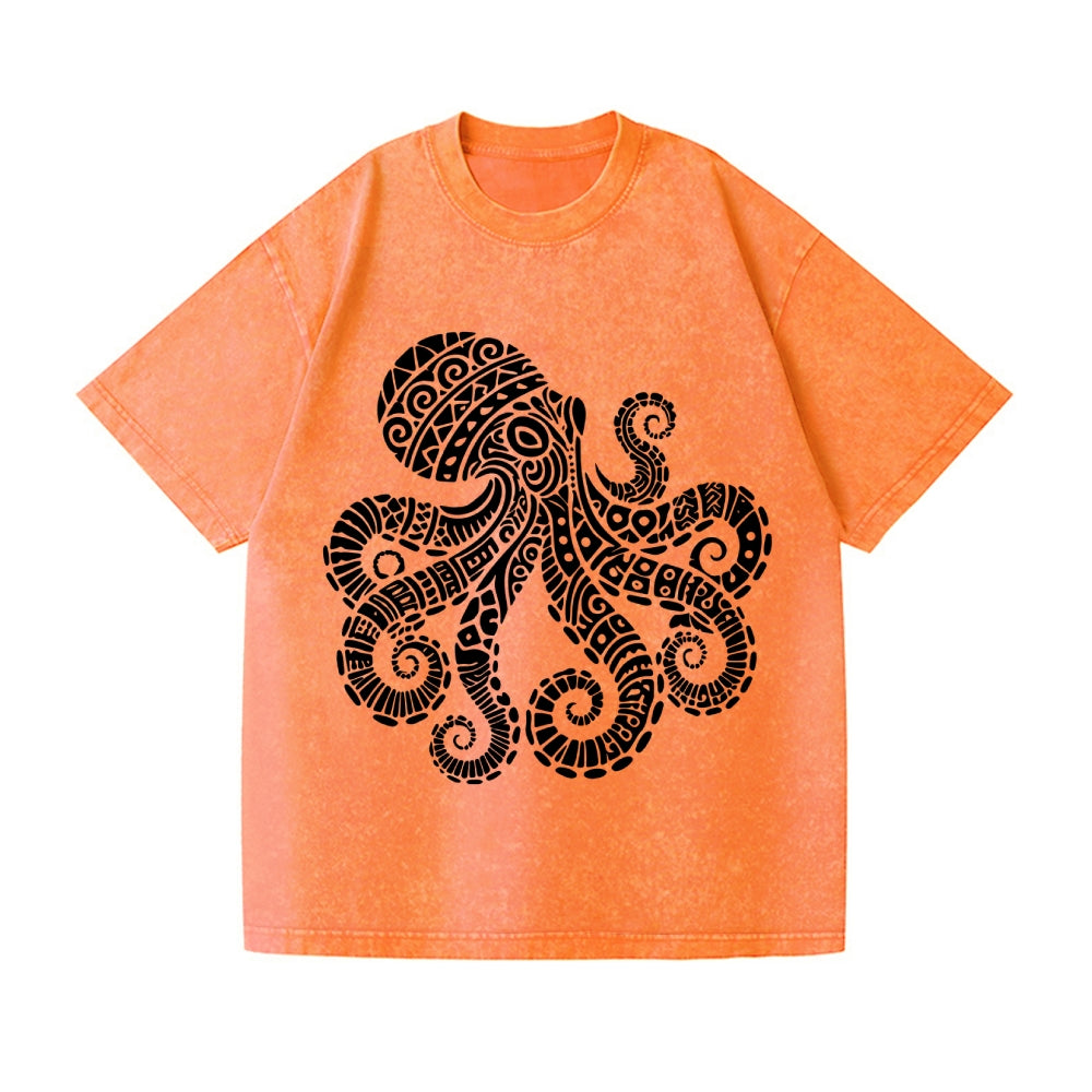 Octopus Vintage Wash Japanese Design T-Shirt