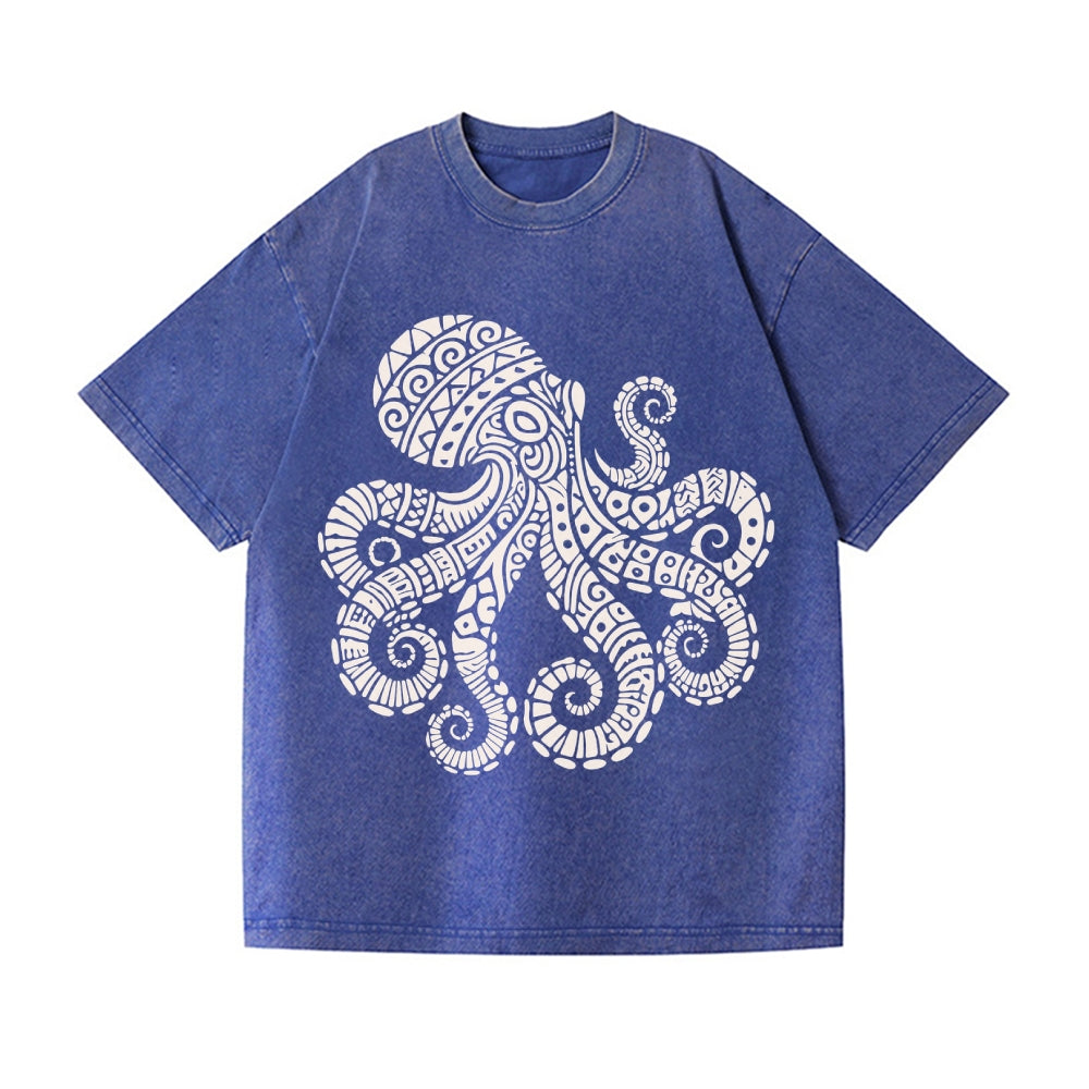 Octopus Vintage Wash Japanese Design T-Shirt