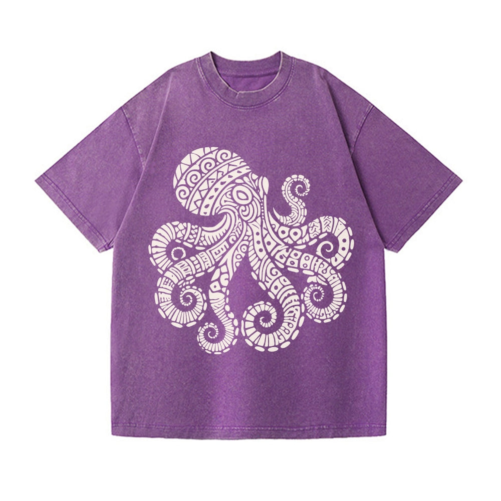 Octopus Vintage Wash Japanese Design T-Shirt