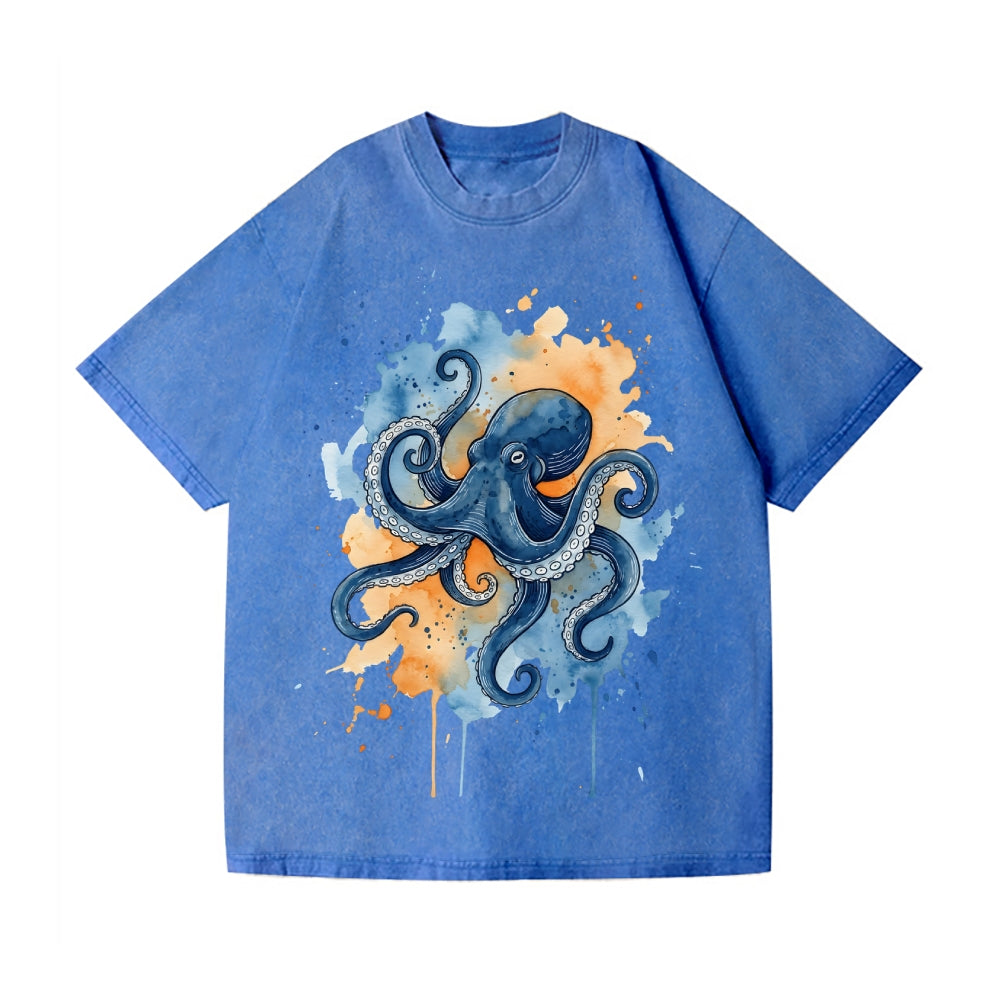 Octopus Vintage Wash Japanese Design T-Shirt