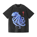 Octopus Vintage Wash Japanese Design T-Shirt