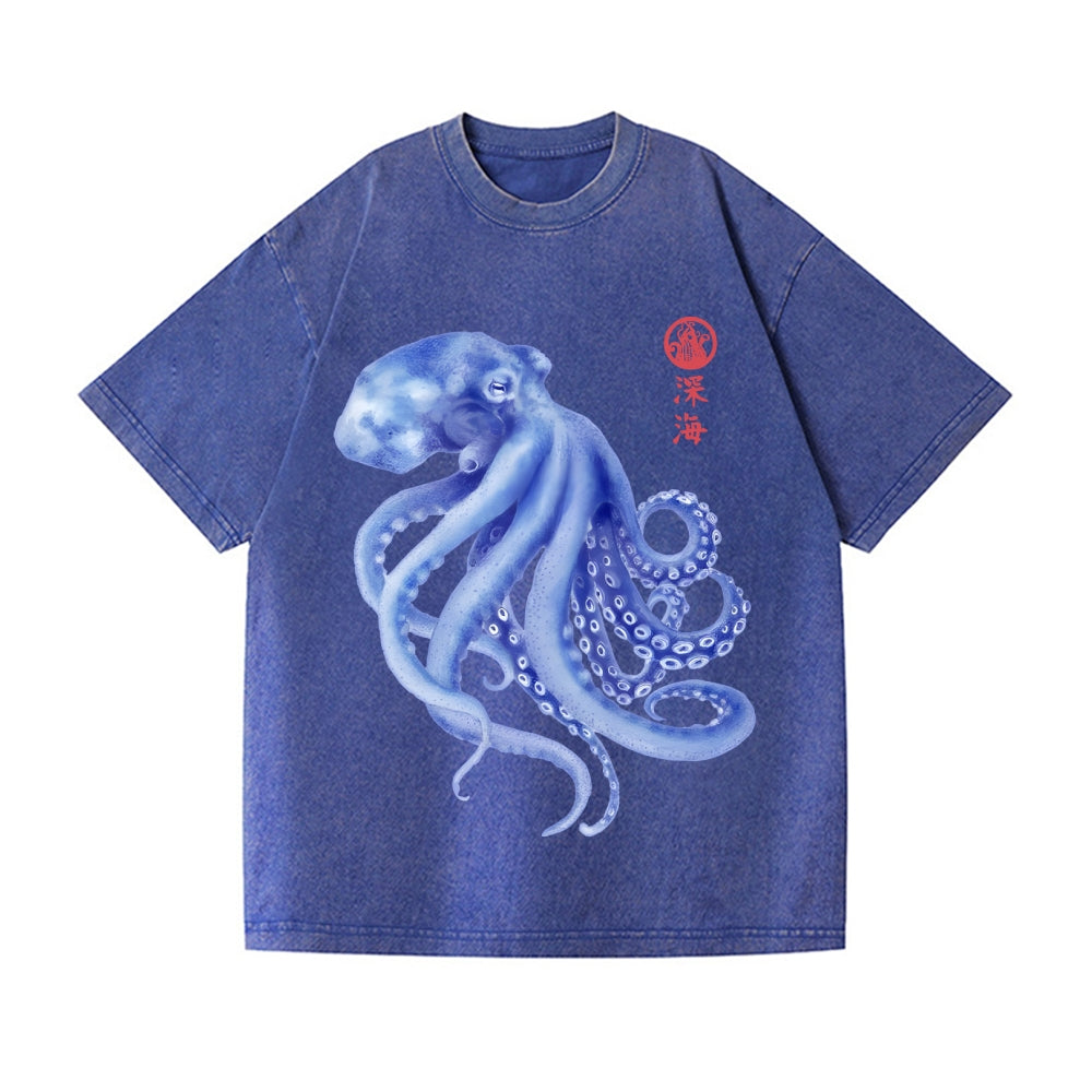 Octopus Vintage Wash Japanese Design T-Shirt