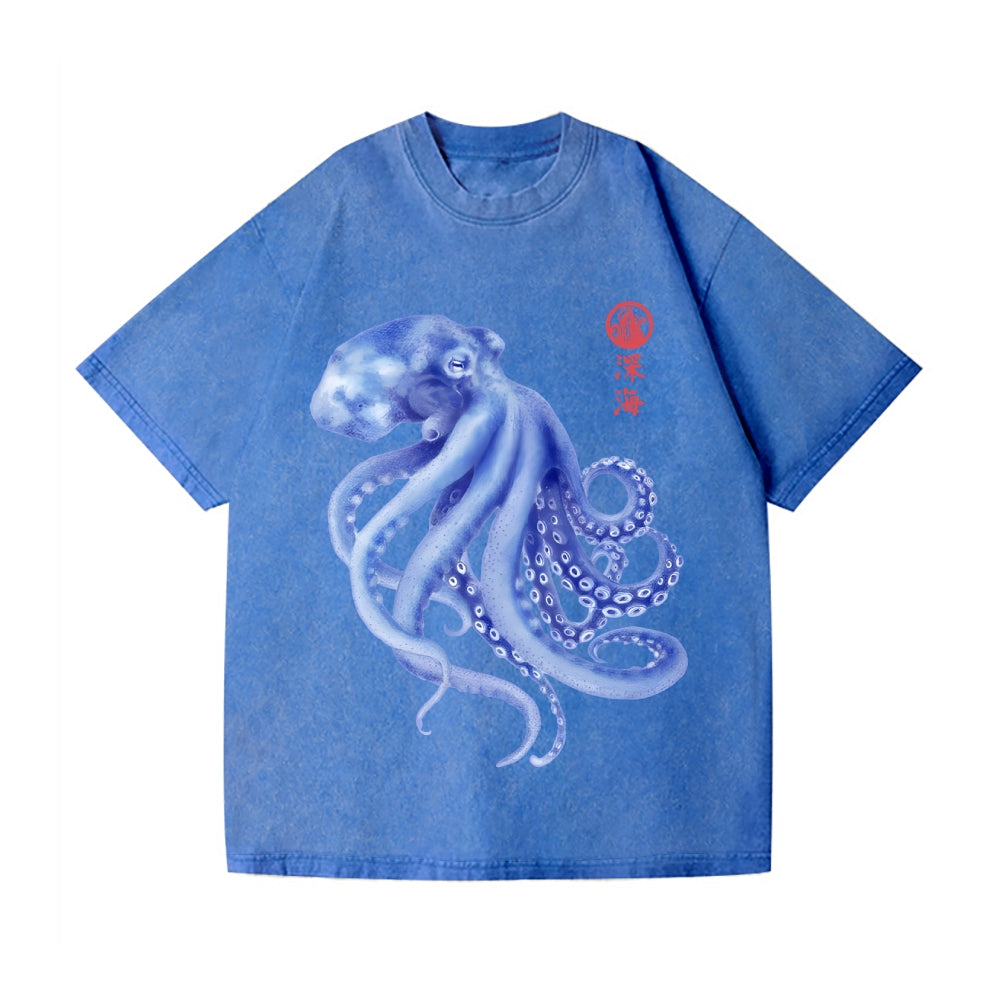 Octopus Vintage Wash Japanese Design T-Shirt