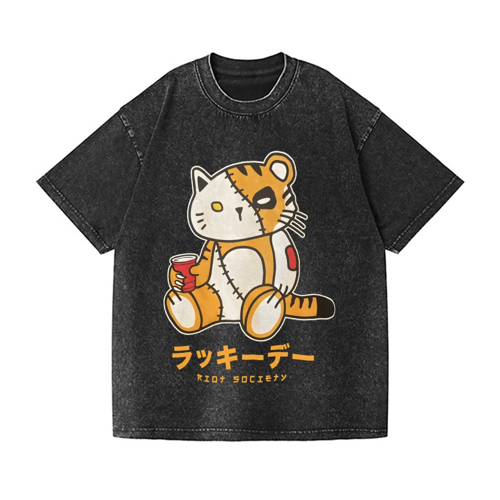 Tiger Vintage Wash Japanese Design T-Shirt