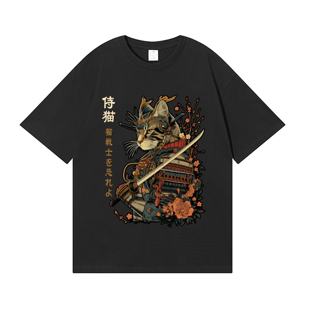 Cat Samurai Japanese Style Classic Tee