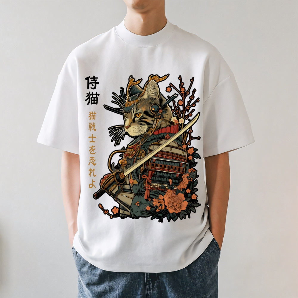 Cat Samurai Japanese Style Classic Tee