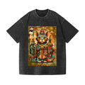Mechanical Cat Vintage Wash Japanese Design T-Shirt