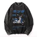 Vintage Cotton Wash Crewneck Long-Sleeve T-Shirt