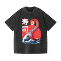 Sushi Octopus Vintage Wash Japanese Design T-Shirt