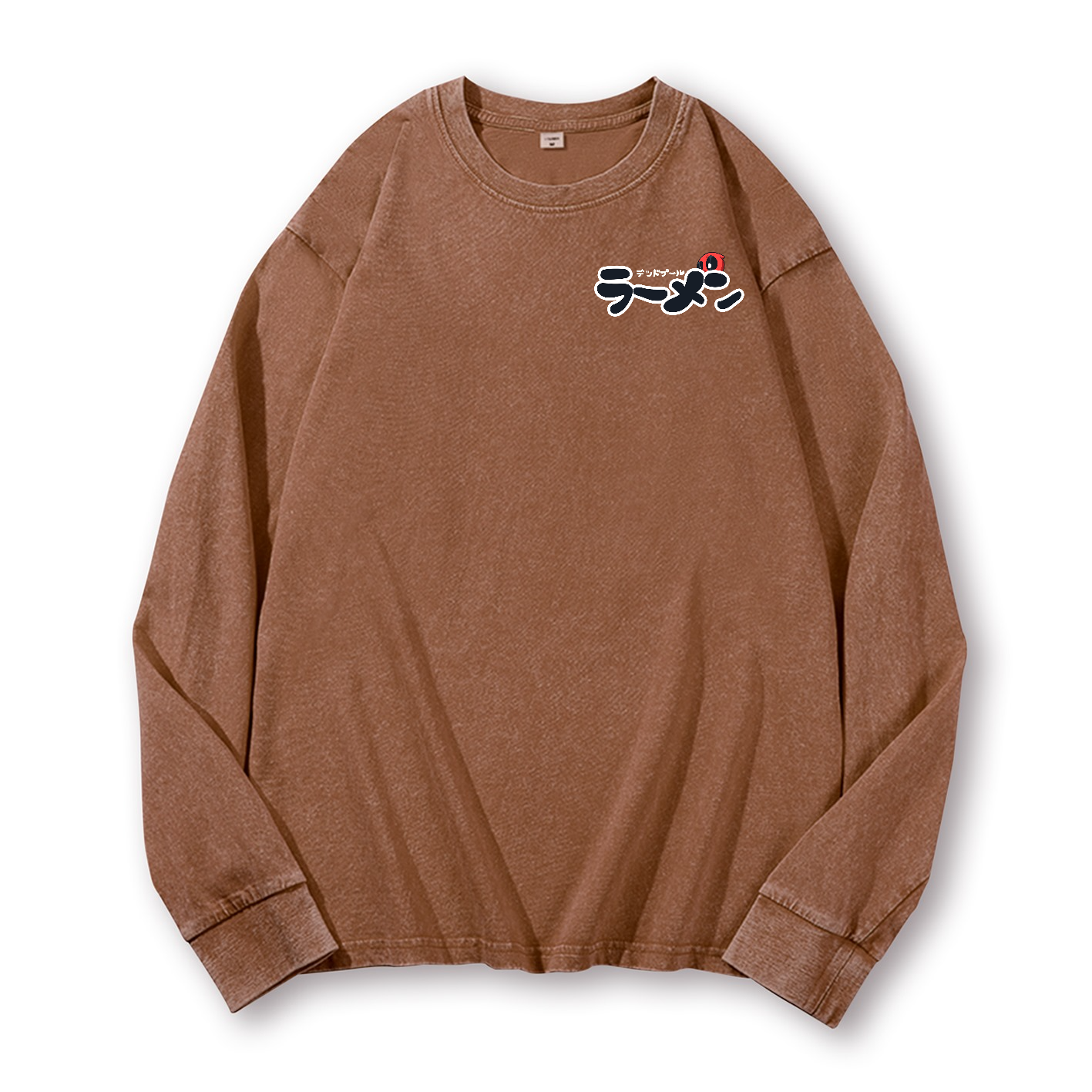 Ramen Hero Vintage Washed Cotton Back Art Long-sleeve T-shirt