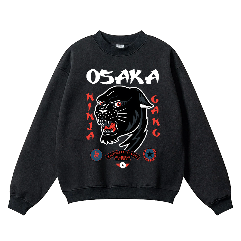 Osaka Panther Vintage Cotton Blend Crewneck Sweatshirt