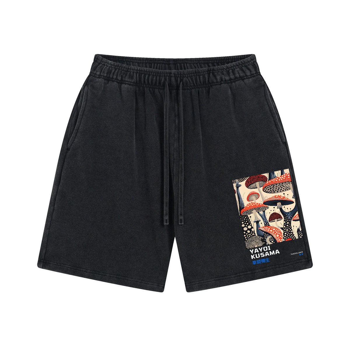 Yayoi Kusama Mushroom Vintage Pure Thick Cotton Shorts