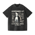 Spirit Animal Cat Vintage Wash Japanese Design T-Shirt