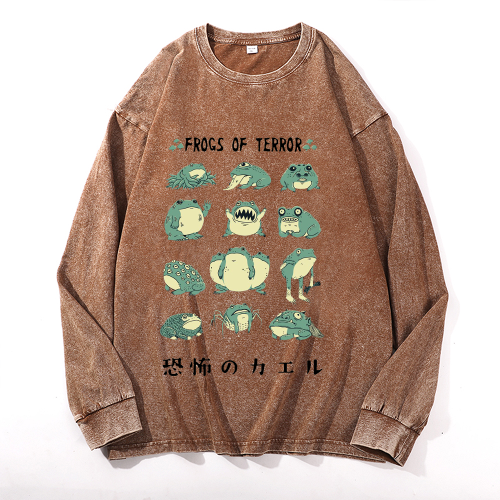 Vintage Cotton Wash Crewneck Long-Sleeve T-Shirt