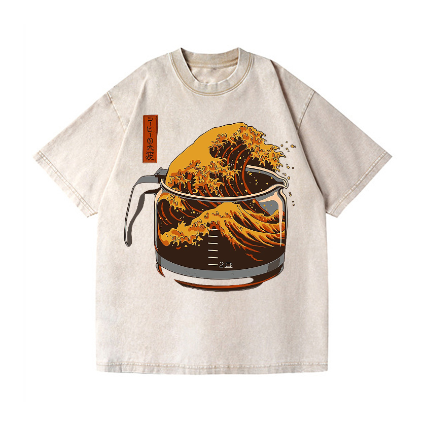 The Great Wave off Kanagawa Vintage Wash Japanese Design T-Shirt