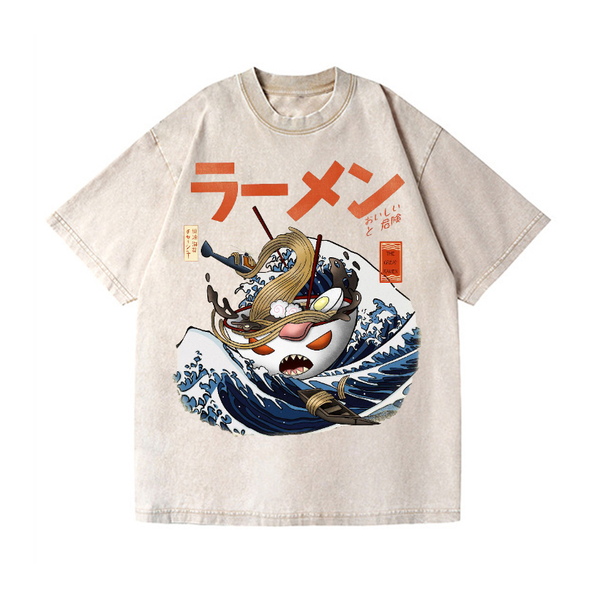 Ramen Wave Vintage Wash Japanese Design T-Shirt