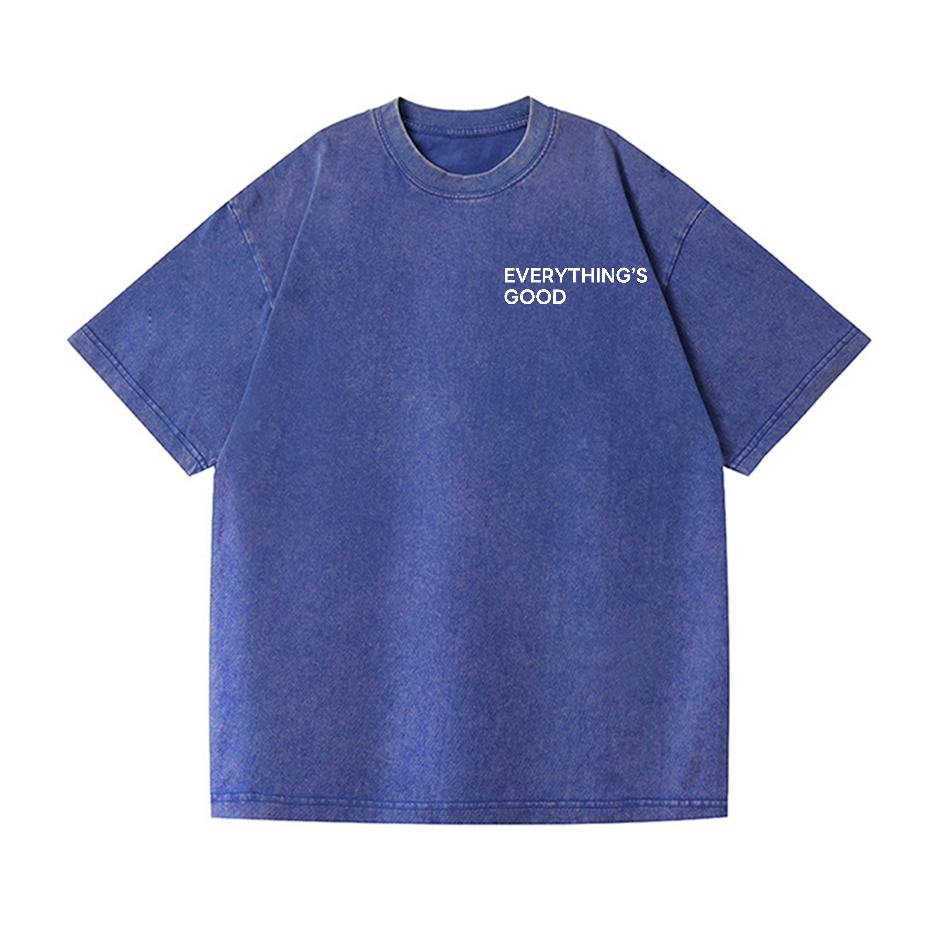 Cat Vintage Wash Japanese Design Back Art T-Shirt
