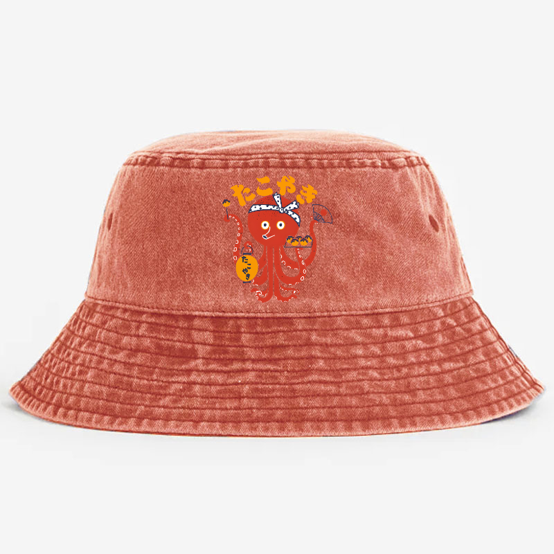 Takoyaki Vintage 100% Cotton Bucket Hat