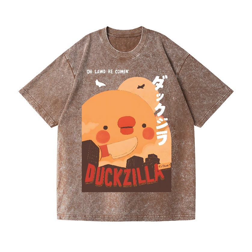 Duck Kaiju Vintage Wash Japanese Design T-Shirt