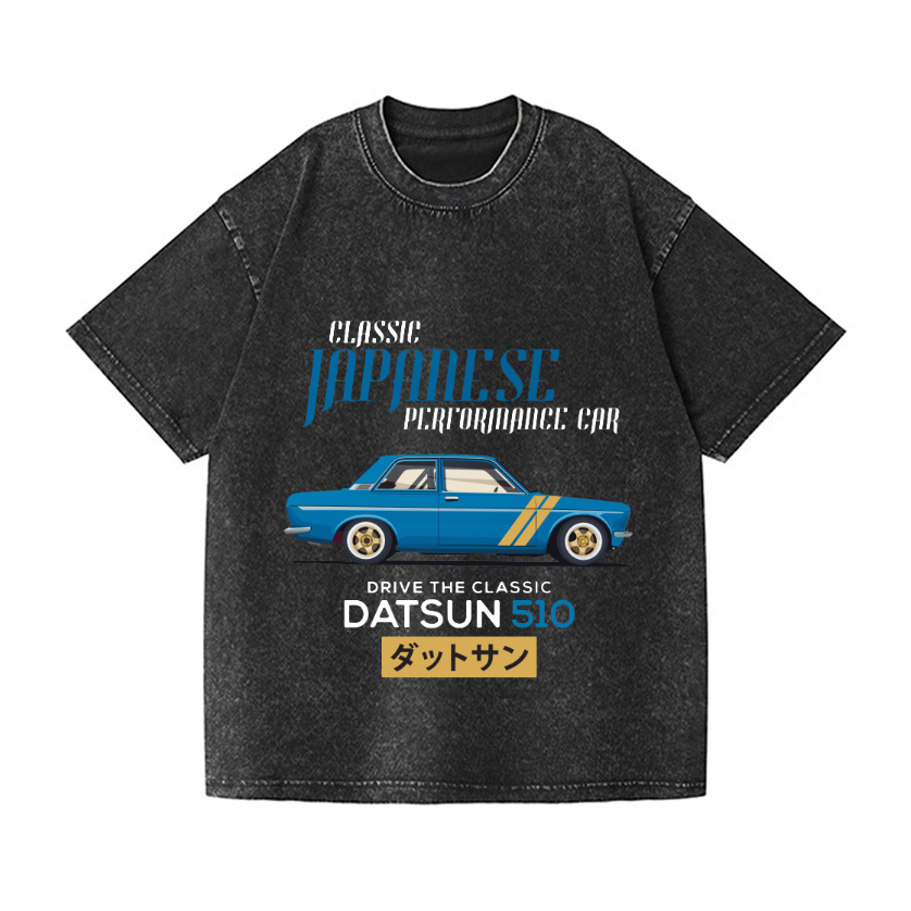 Datsun 510 Car Vintage Wash Japanese Design T-Shirt
