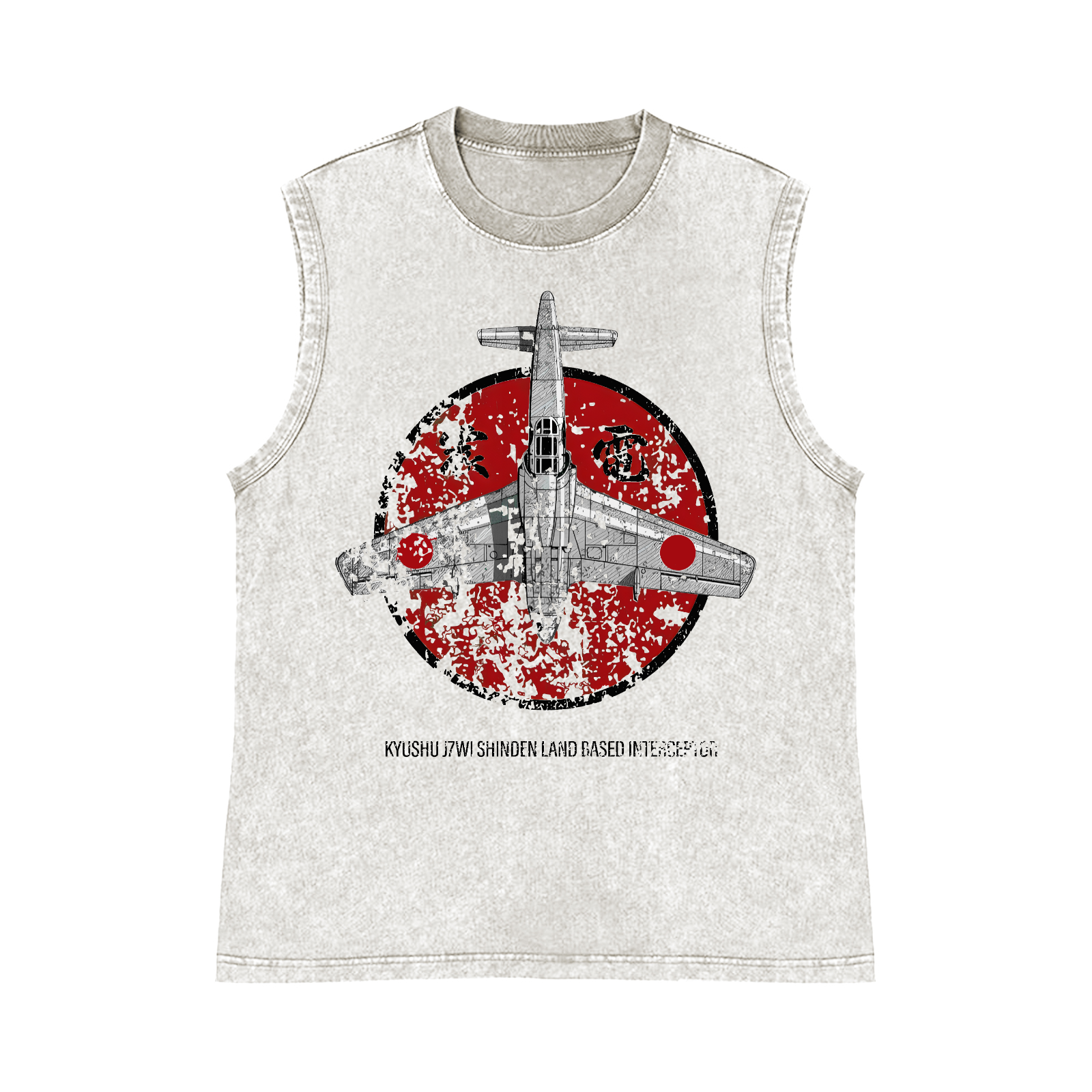 Shinden Fighter Alternate Pure Cotton Wash-Dyed Sleeveless Tank Top