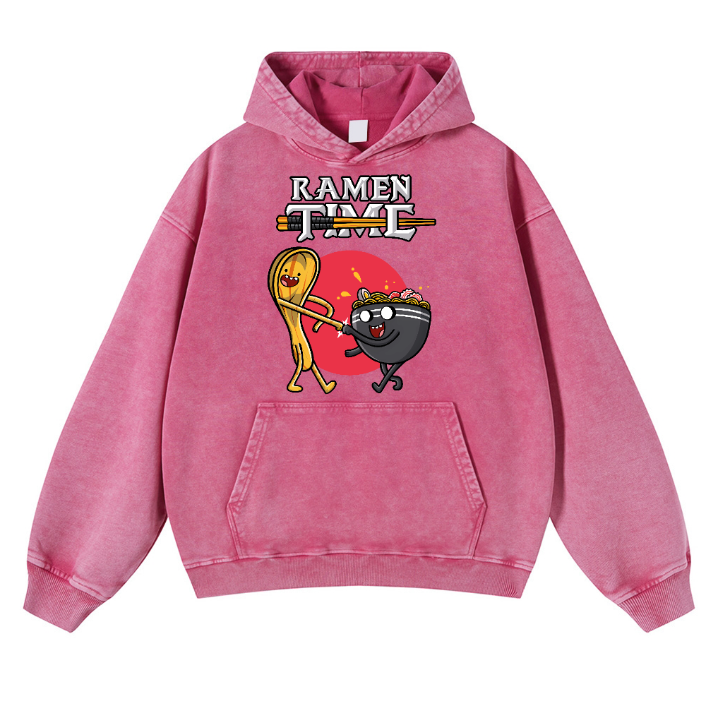 Ramen Vintage Washed Thick Cotton Hoodie