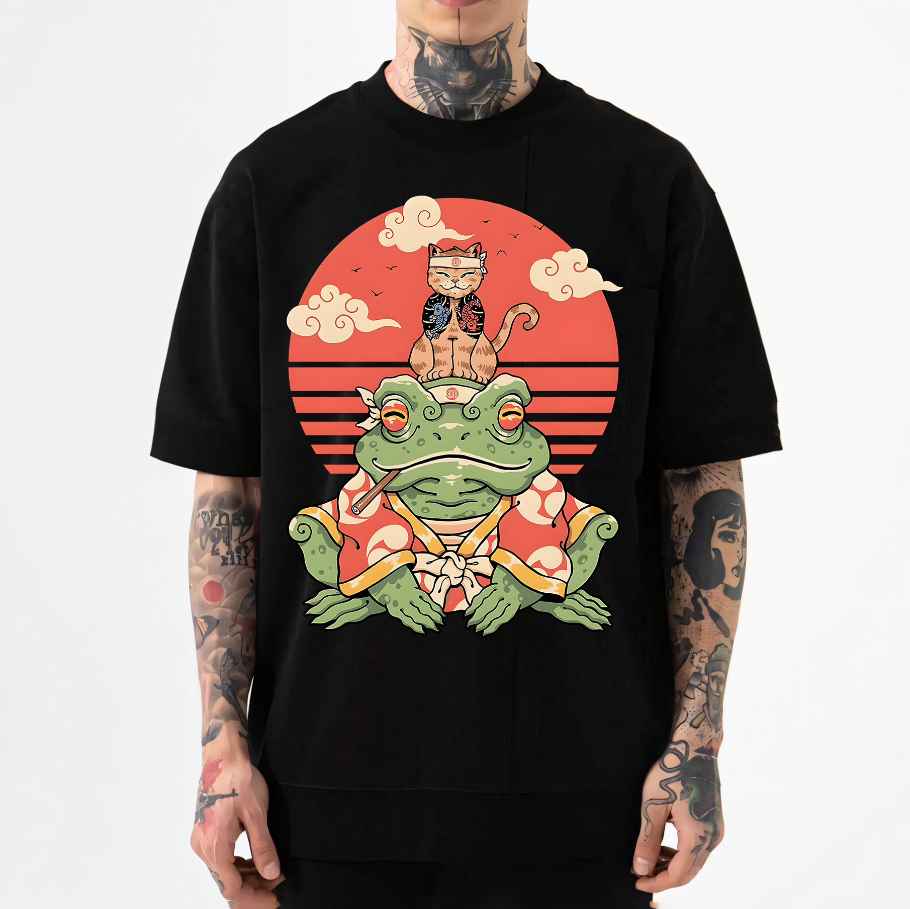 Cat And Frog Japanese Style Classic Tee