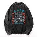 Drunken Octopus Vintage Cotton Wash Crewneck Long-Sleeve T-Shirt