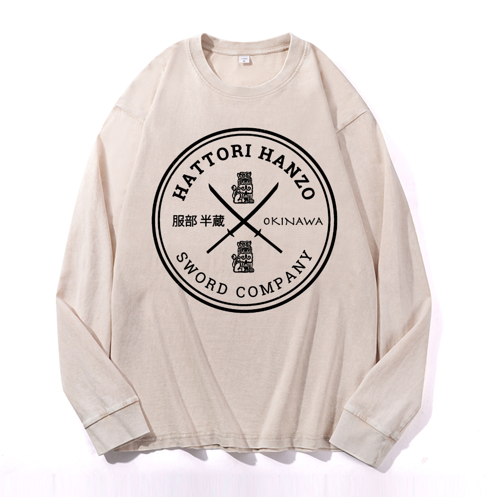 Vintage Cotton Wash Crewneck Long-Sleeve T-Shirt