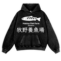 Makino Fish Farm Okutama Vintage Washed Thick Cotton Hoodie