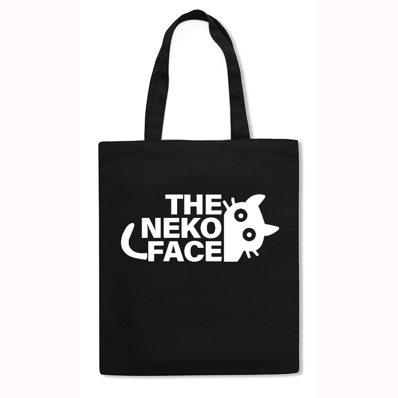 The Neko Face Japanese Style Canvas Tote Bag