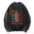 Vintage Cotton Wash Crewneck Long-Sleeve T-Shirt