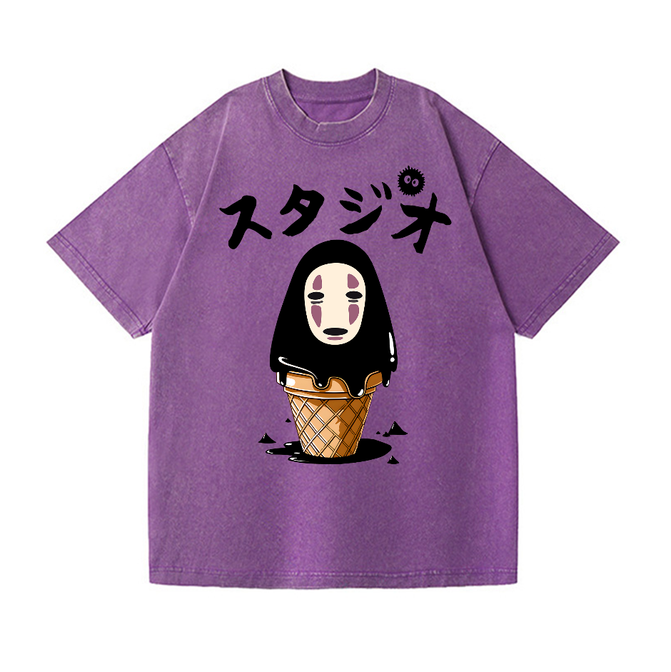 Ghibli No Face Kaonashi Vintage Wash Japanese Design T-Shirt