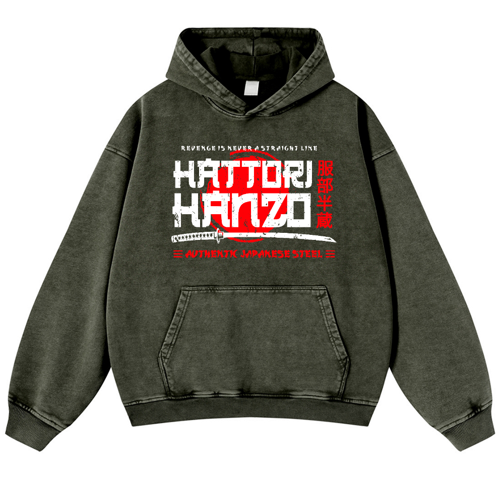 Hattori Hanzou Vintage Washed Thick Cotton Hoodie