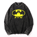 Ghibli Totoro Batman Vintage Cotton Wash Long-sleeve T-shirt