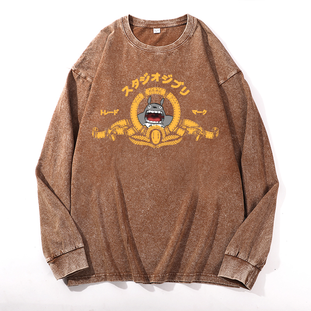 MGM Ghibli Totoro Vintage Cotton Wash Long-sleeve T-shirt
