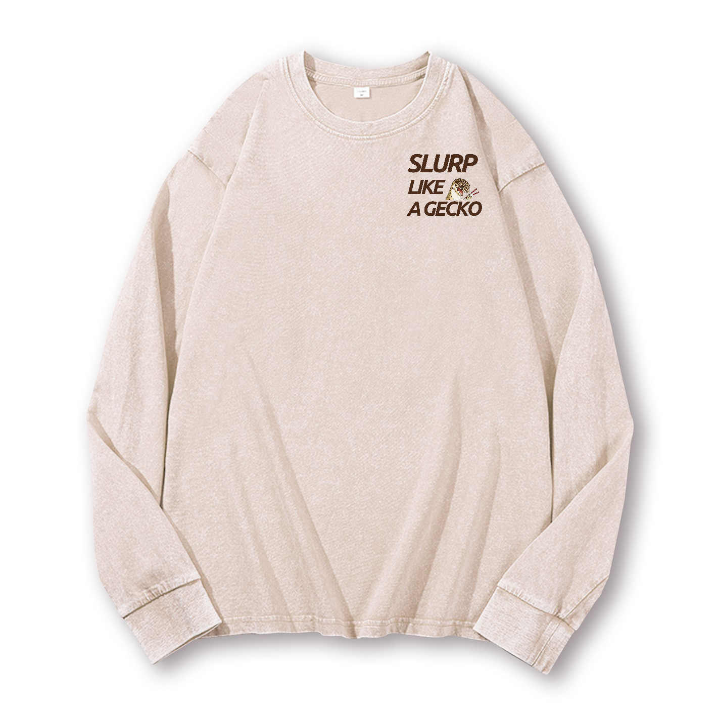 Gecko Vintage Washed Cotton Back Art Long-sleeve T-shirt
