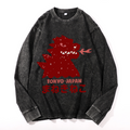 Kaiju Vintage Cotton Wash Crewneck Long-Sleeve T-Shirt
