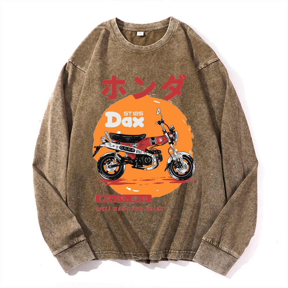 Vintage Cotton Wash Crewneck Long-Sleeve T-Shirt