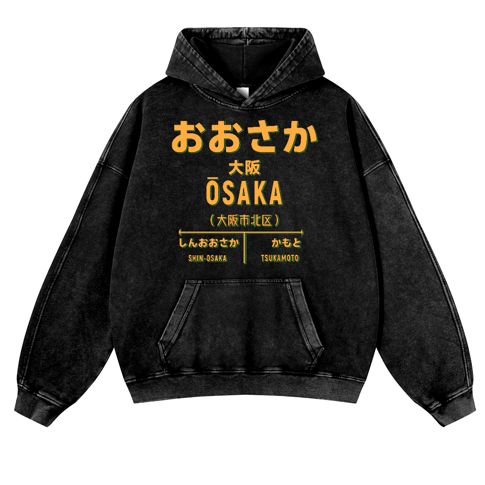 Osaka Vintage Washed Thick Cotton Hoodie