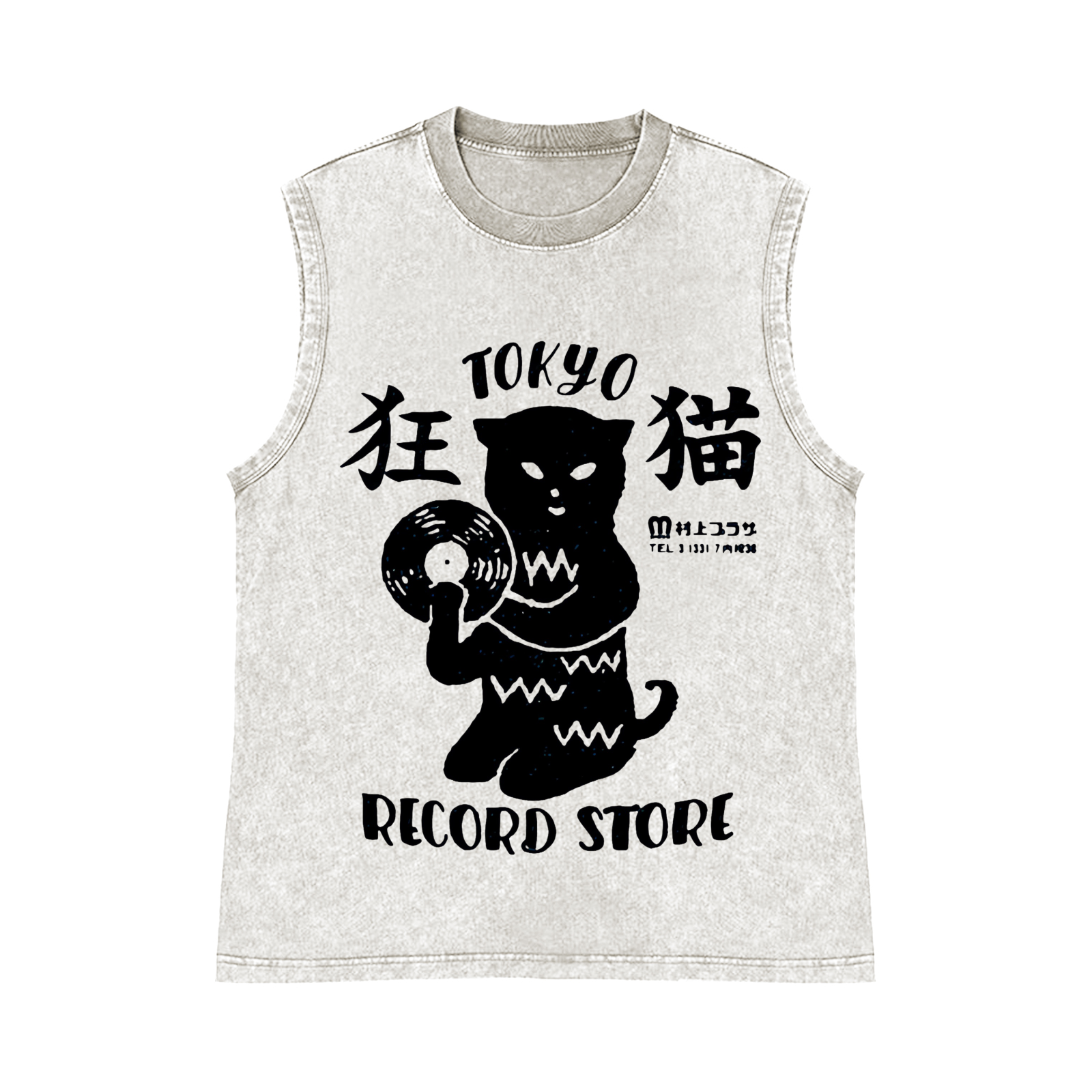 Pure Cotton Wash-Dyed Sleeveless Tank Top