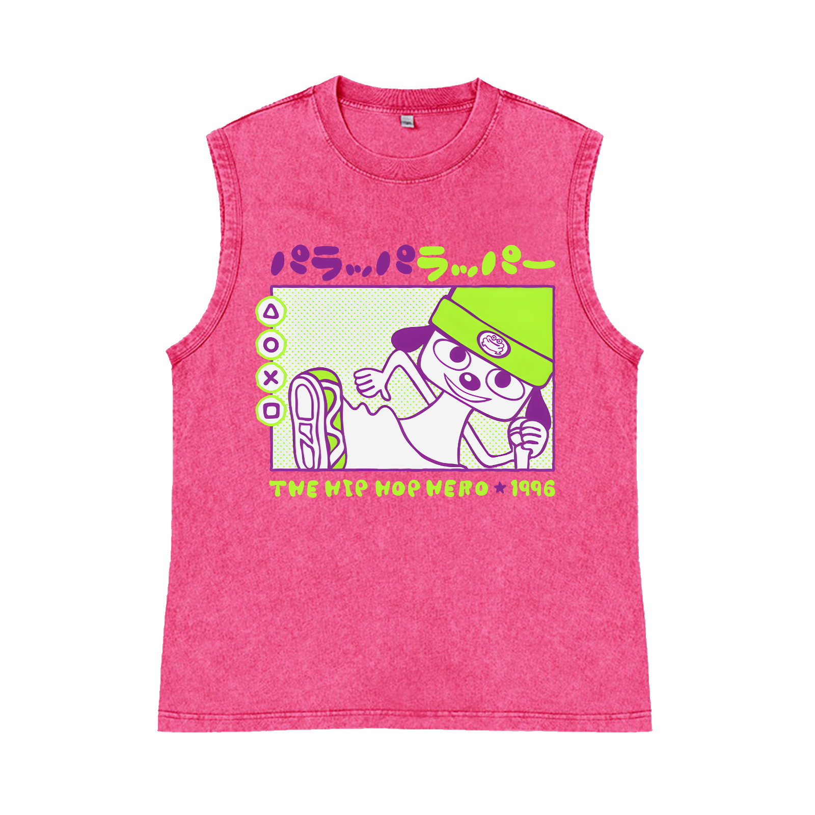 PaRappa the Rapper Pure Cotton Wash-Dyed Sleeveless Tank Top