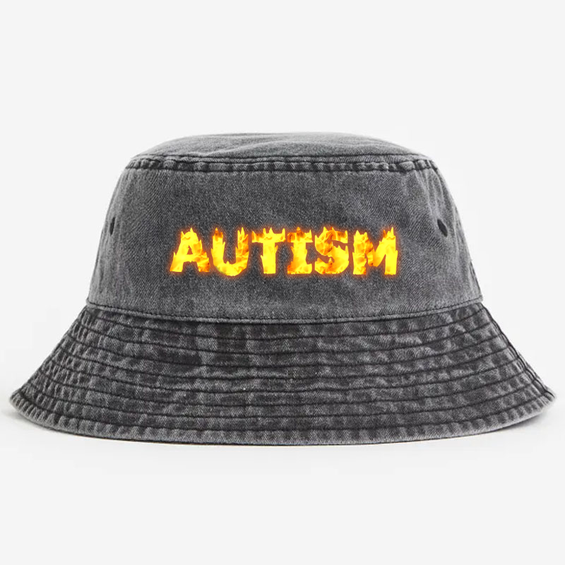 Autism Vintage 100% Cotton Bucket Hat