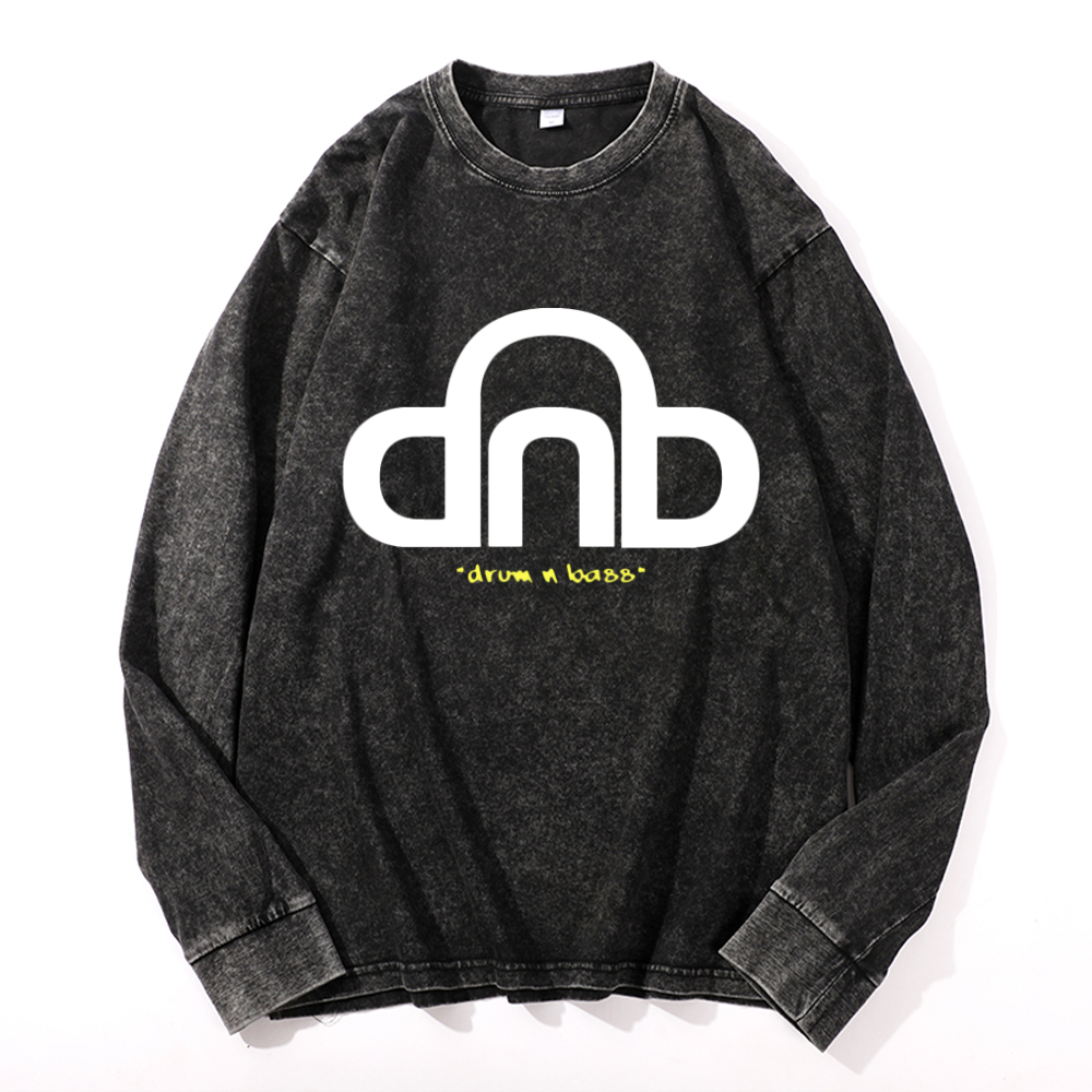 Vintage Cotton Wash Crewneck Long-Sleeve T-Shirt