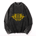Vintage Cotton Wash Crewneck Long-Sleeve T-Shirt