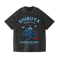 Shibuya Octopus Vintage Wash Japanese Design T-Shirt