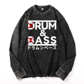 Drum and Bass Vintage Cotton Wash Long-sleeve T-shirt